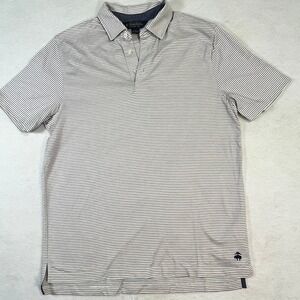 Brooks Brothers Original Fit Men's Polo Shirt Navy White Stripe Cotton Size L